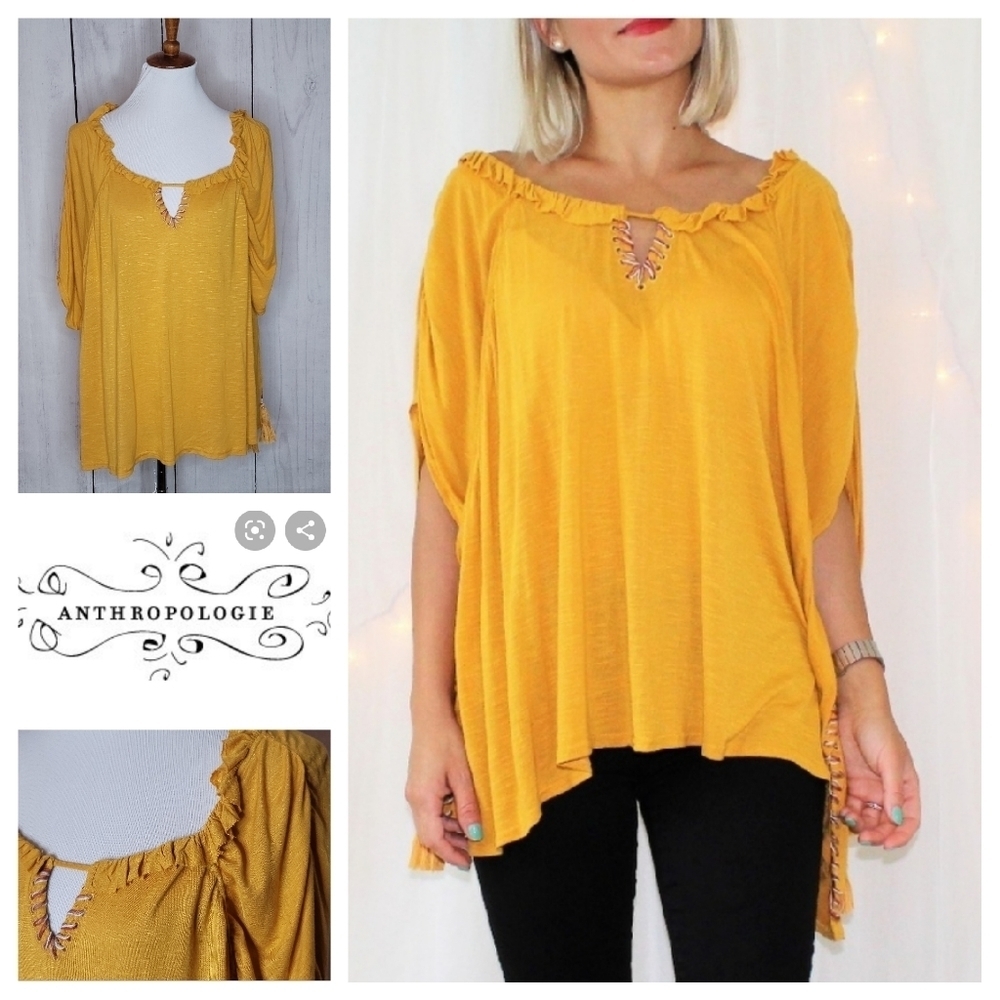 Anthropologie‎ Postmark Boho oversized laced top